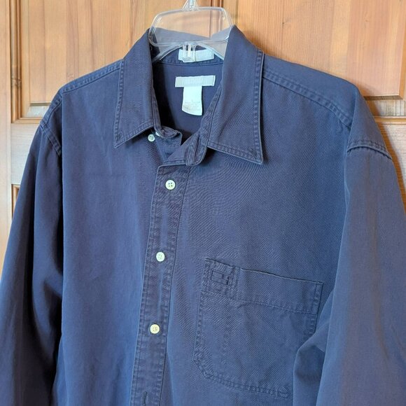 Navy Blue Field Gear long sleeve button down cotton shirt size L - Picture 2 of 5